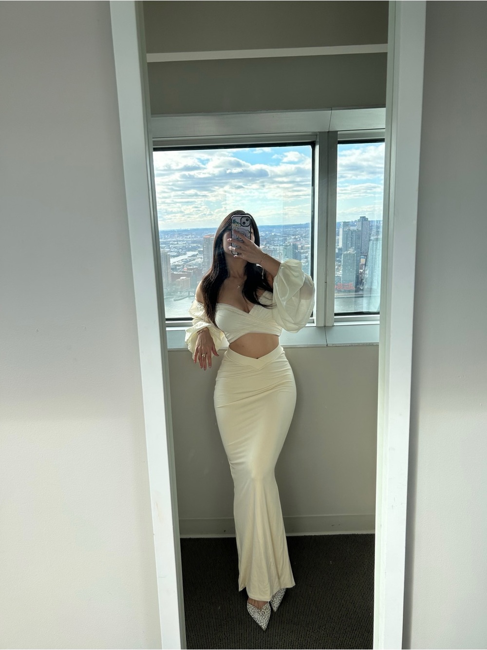 Oh Polly Cream Cutout Maxi Dress